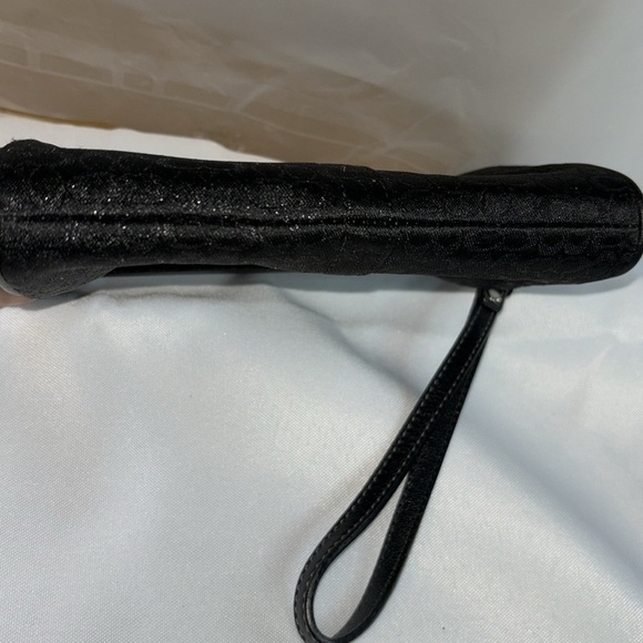 Vintage COACH Signature c Framed Kiss-lock Black Evening Clutch w/Wristlet Strap - Picture 8 of 9